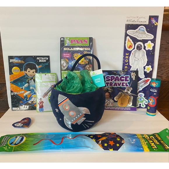 Miles from Tomorrowland Easter Basket Rocket, Solar System, Astronaut Gift Set - Picture 1 of 10